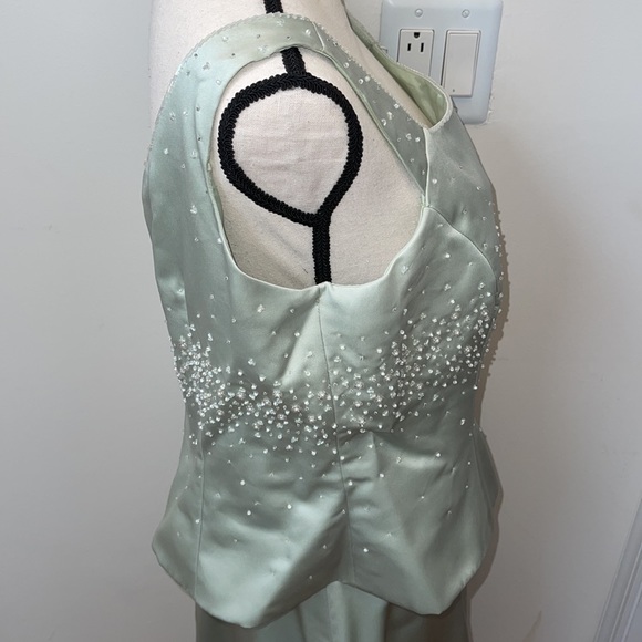 Two Piece Bridesmaid Prom Party Beaded Dress - Picture 9 of 16